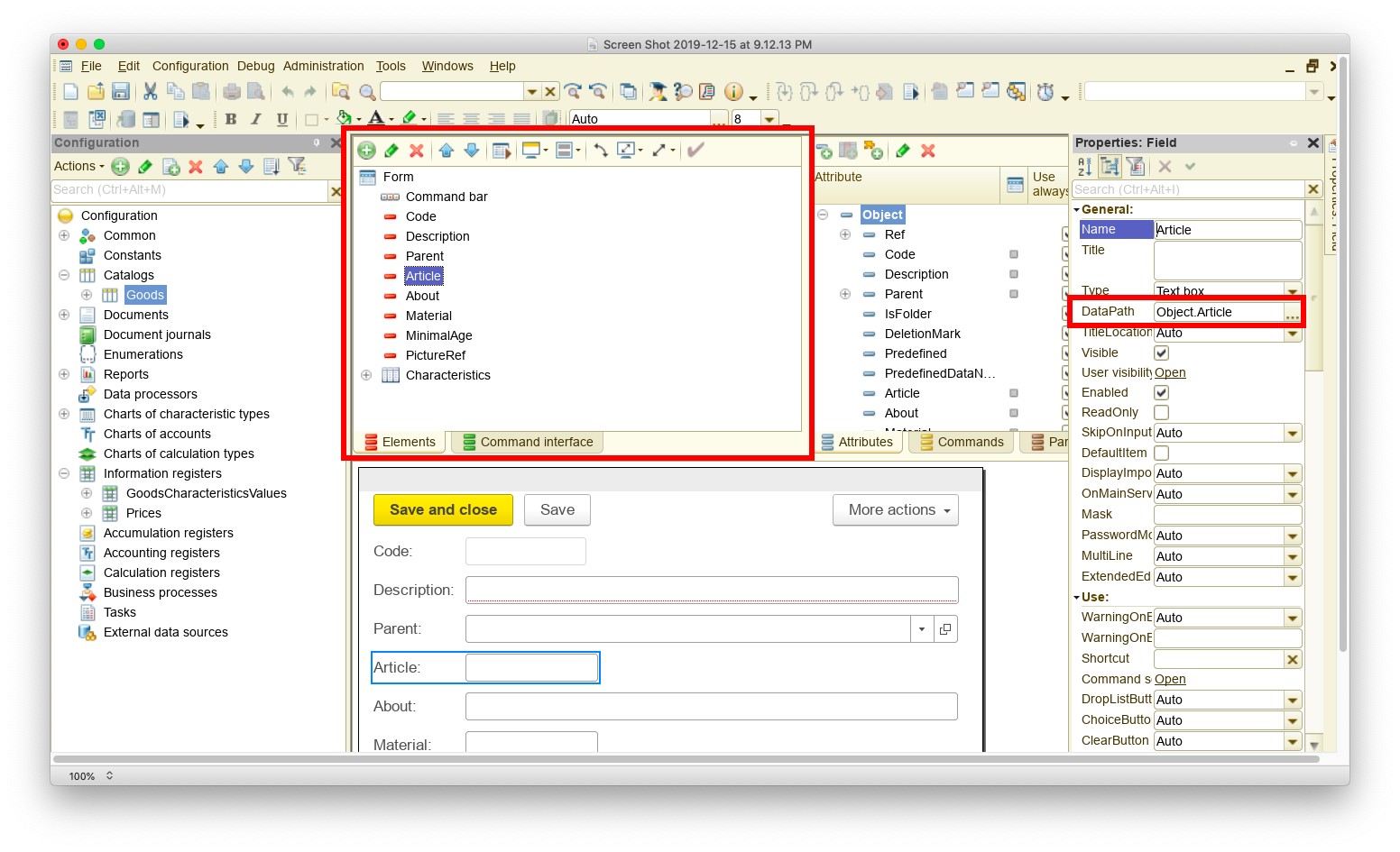 creating a managed form